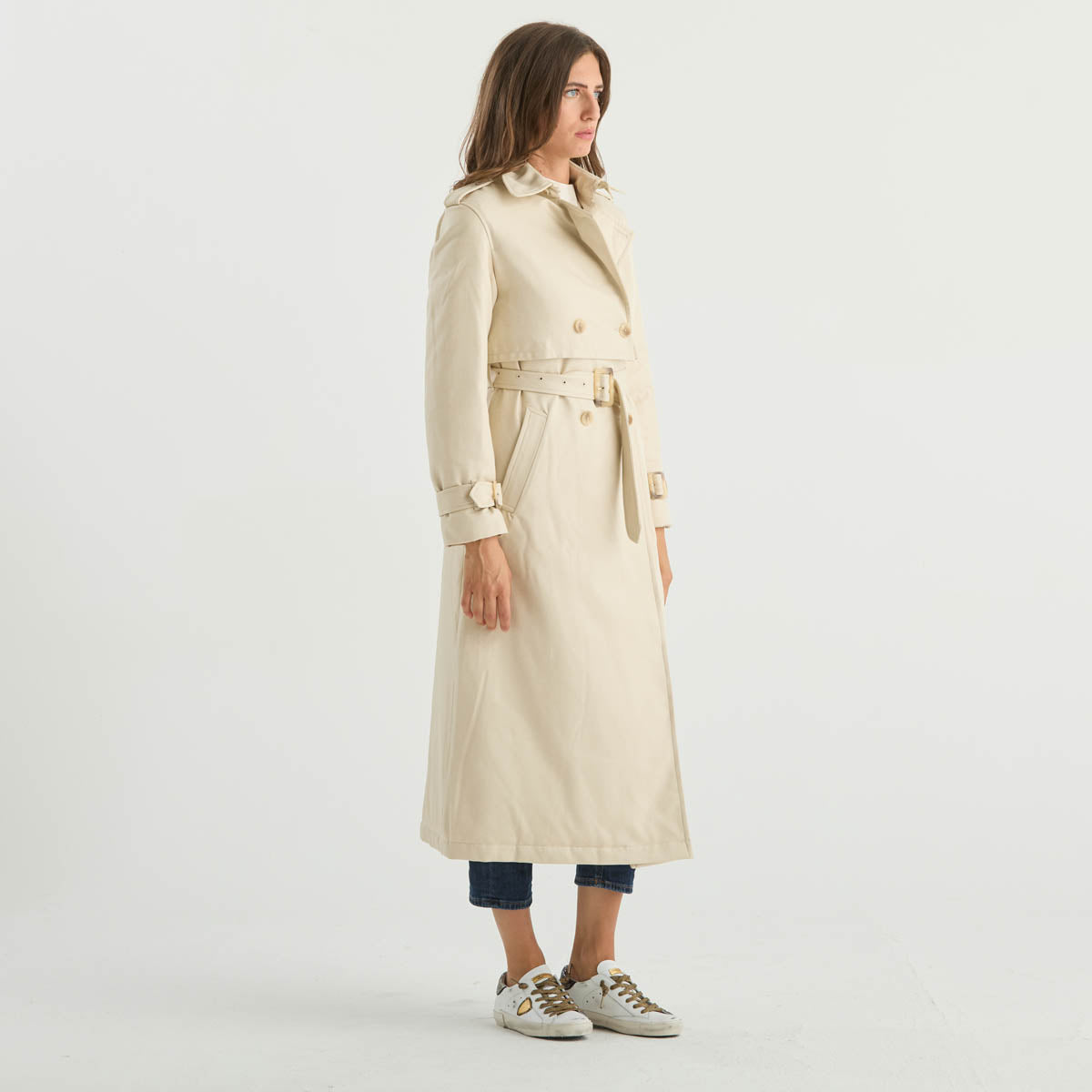 ADD trench lungo in tessuto beige