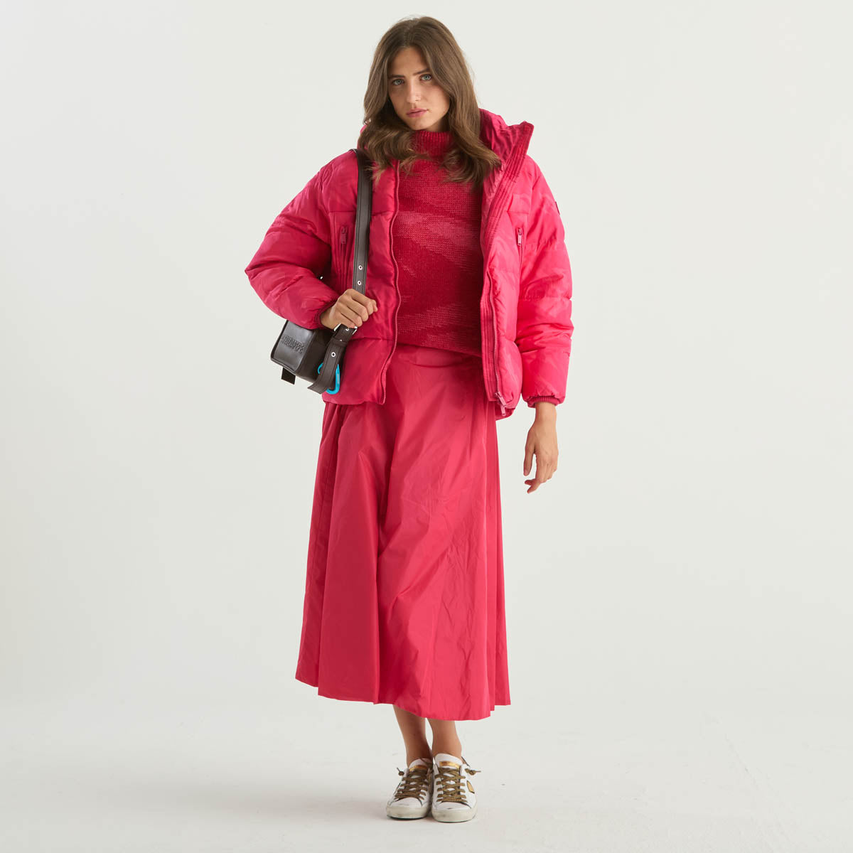 ADD piumino corto imbottito in tessuto fuxia