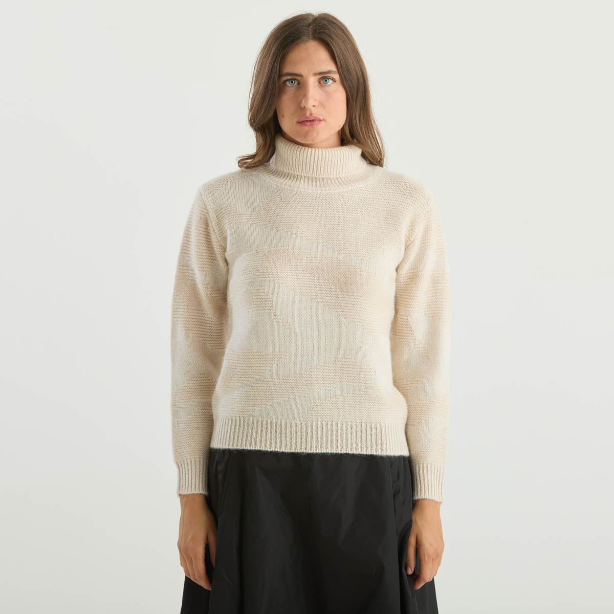 ADD maglione a collo alto in tessuto panna