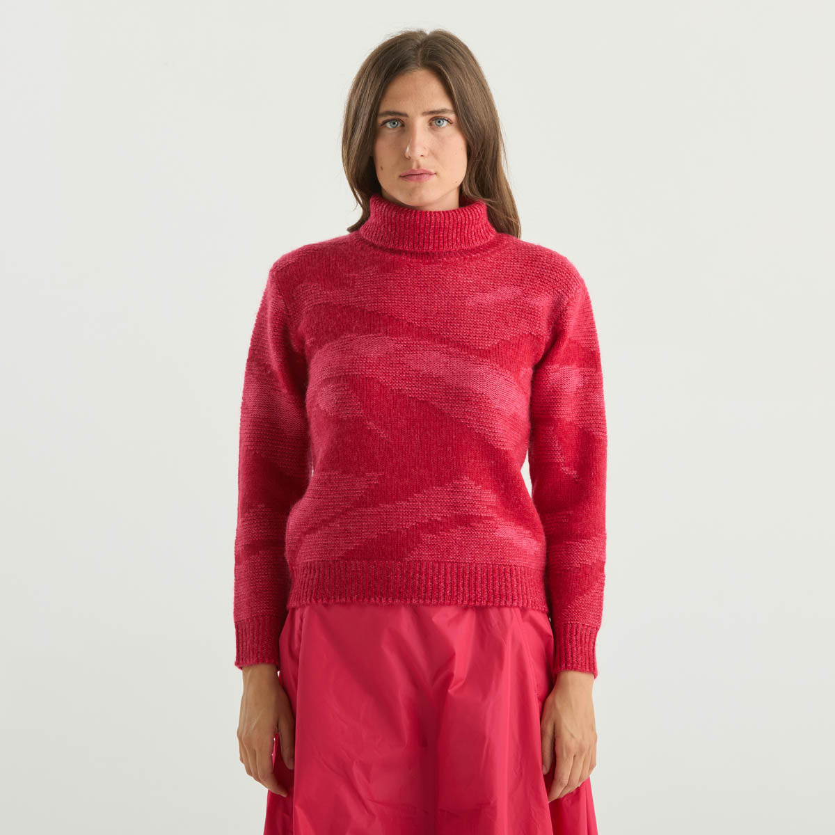 ADD maglione a collo alto sfumato fuxia