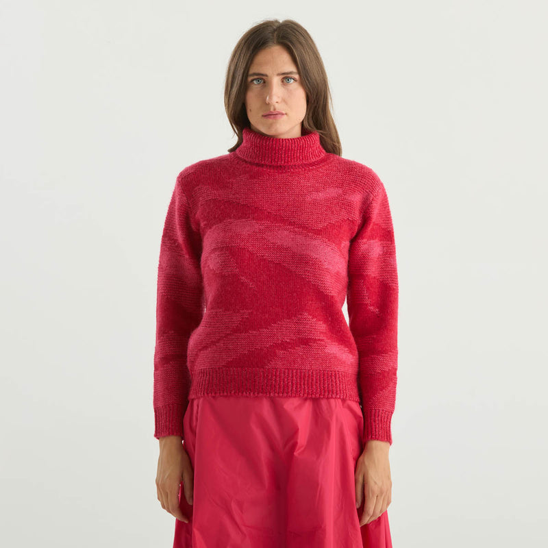 ADD maglione a collo alto sfumato fuxia