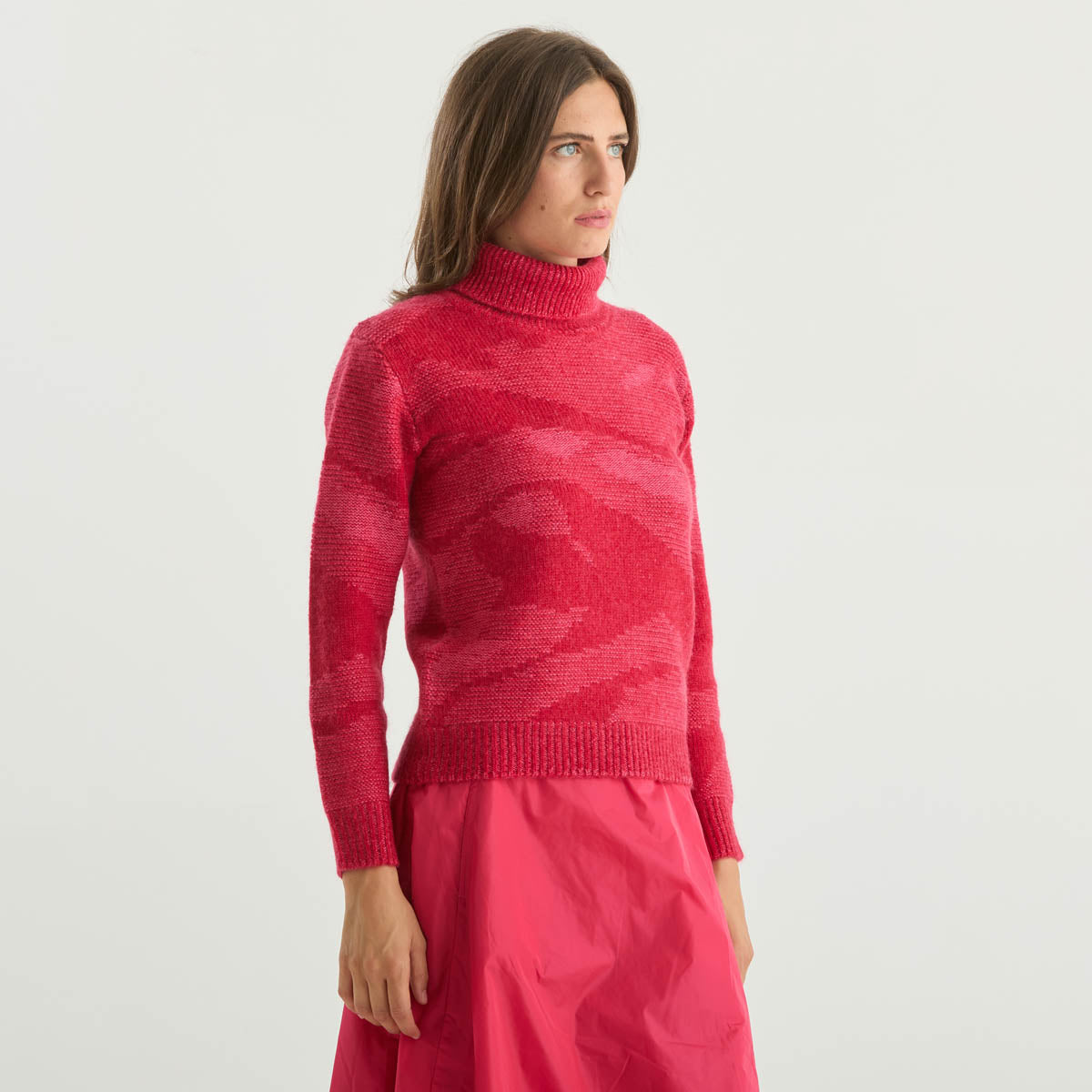 ADD maglione a collo alto sfumato fuxia