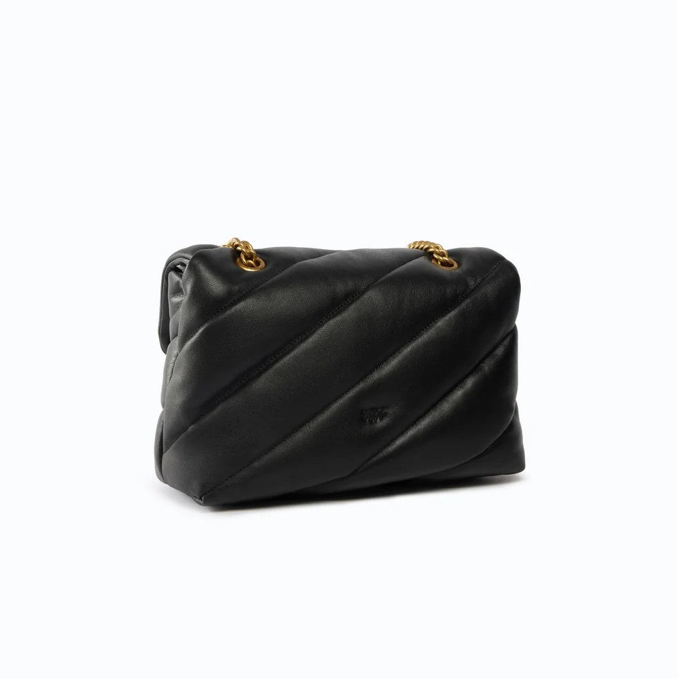 Pinko borsa a tracolla media Love Bag Puff in nappa trapuntata con fibbia gioiello