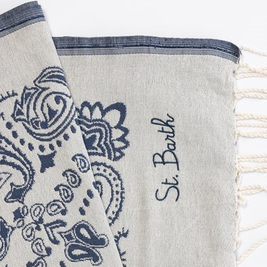 Mc2 Saint Barth telo mare bandana grigio blu