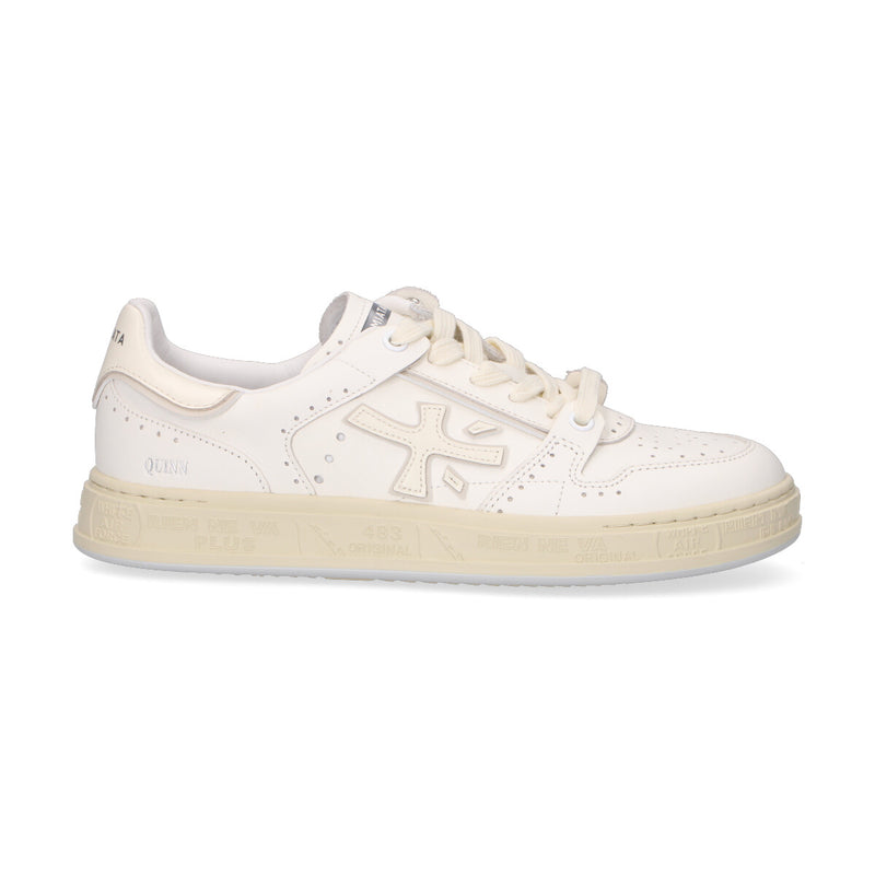 Premiata sneaker Quinn in pelle panna