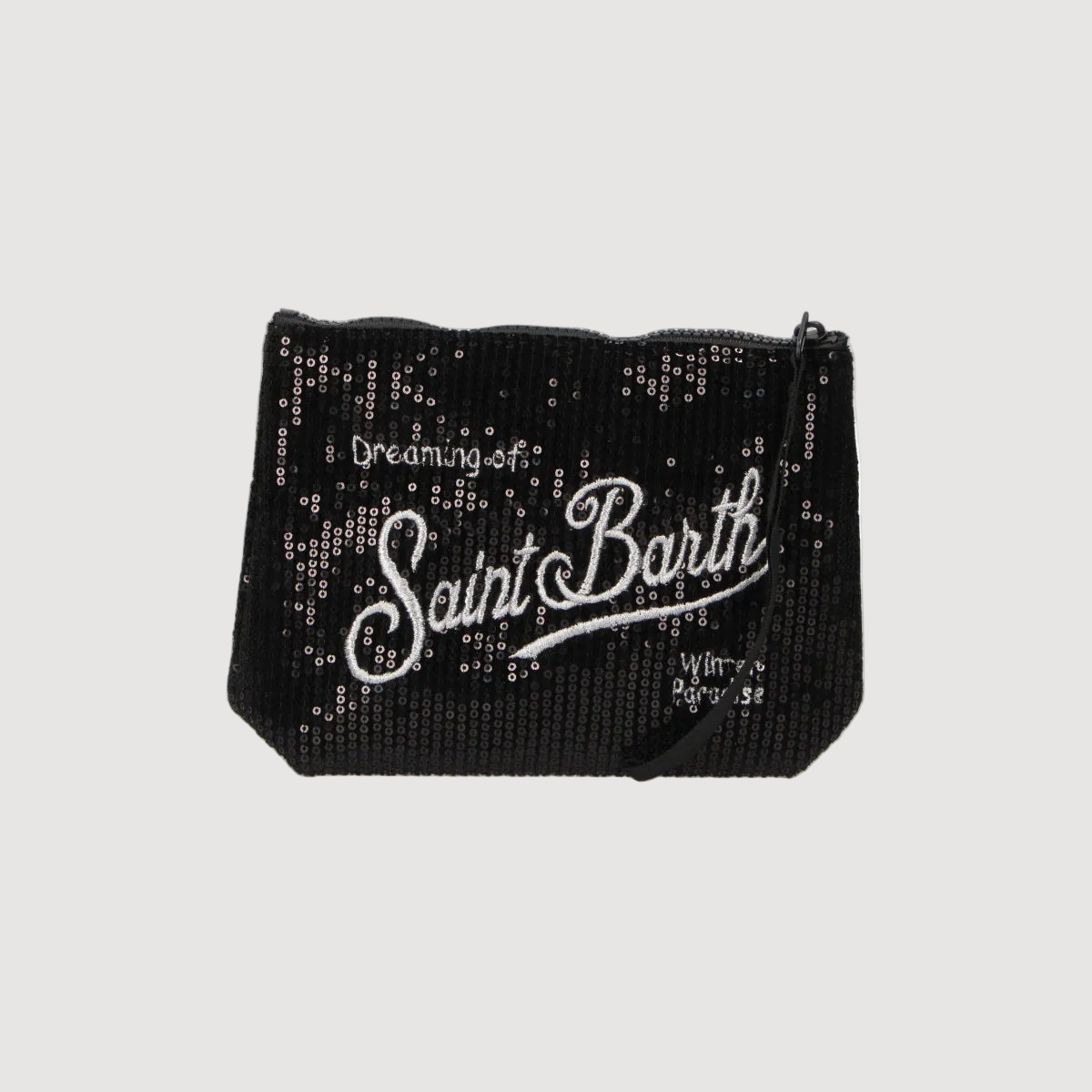 Mc2 Saint Barth pochette Aline velvet paillettes nera