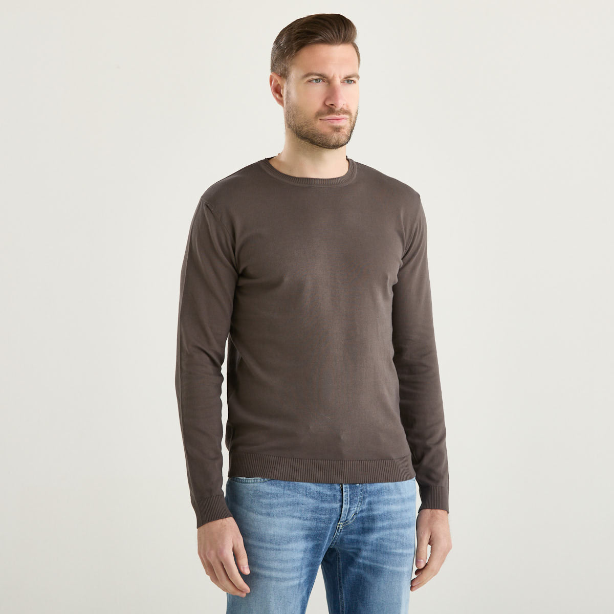 Wool & Co maglioncino in tessuto marrone
