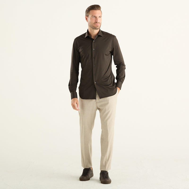 Xacus – Camicia uomo marrone scuro