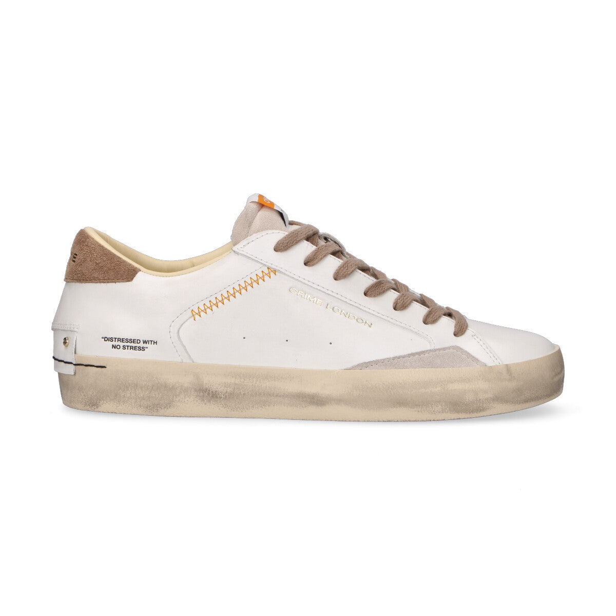 Crime London sneaker Distressed pelle bianca