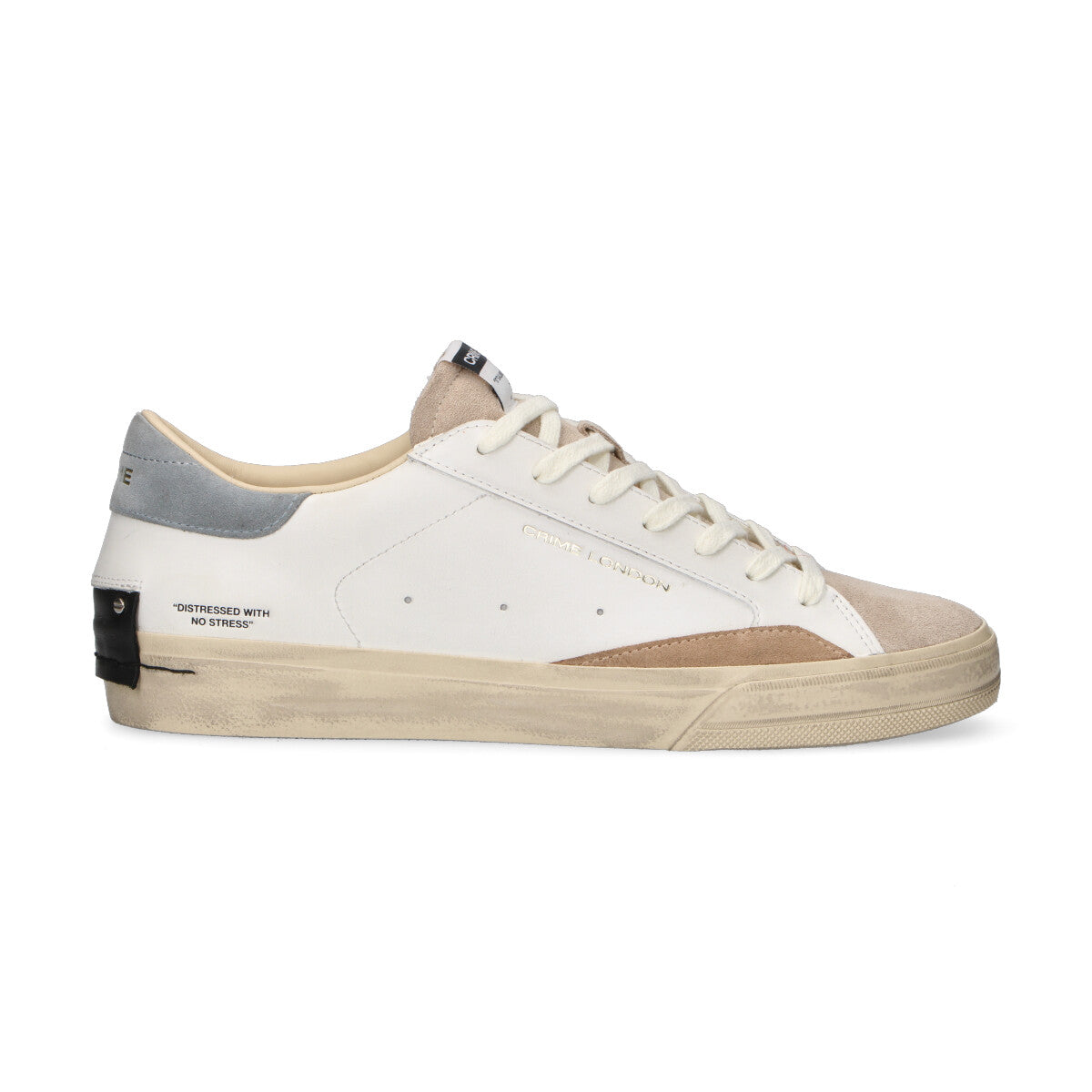 Crime London sneaker Distressed Lo pelle bianca