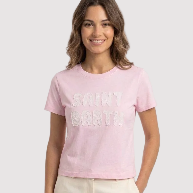 Mc2 Saint Barth t-shirt Emilie patch logo rosa