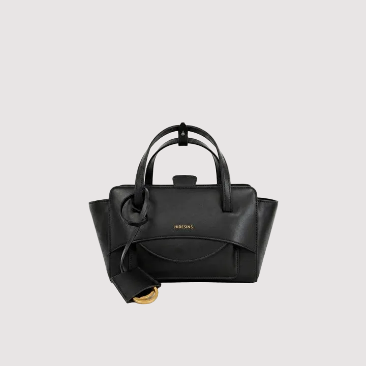 Hidesins borsa a mano Flap S in pelle nera
