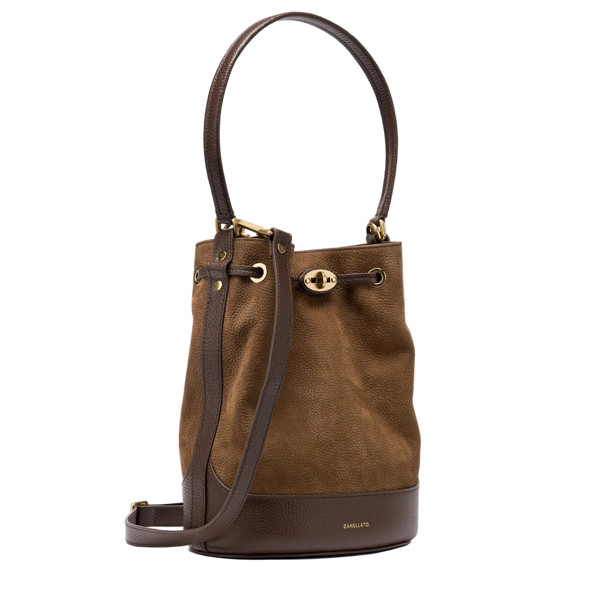 Zanellato borsa Mondà Jones Nabuk Small Brown Tartufo di Norcia