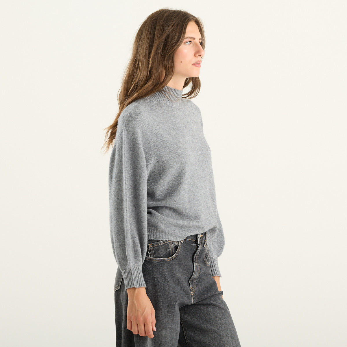 Haveone – Maglia grigia con maniche a palloncino