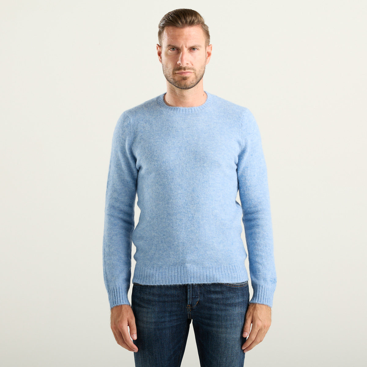 MC2 Saint Barth Regent Maglione Uomo Celeste in Alpaca