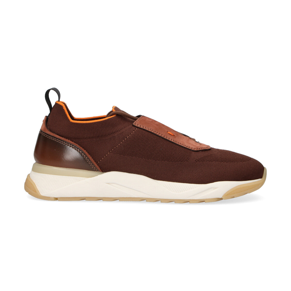 Santoni sneaker tessuto elastico marrone