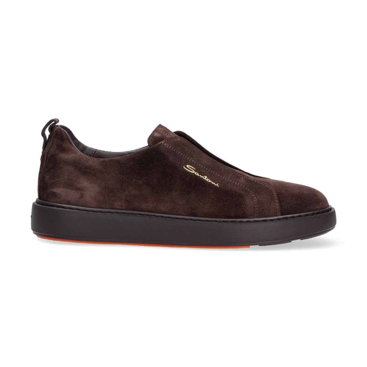 Santoni sneaker slip on camoscio marrone
