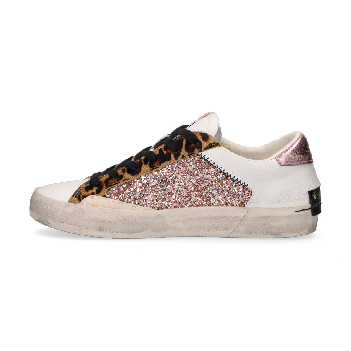 Crime London sneaker Distressed glitter rosa