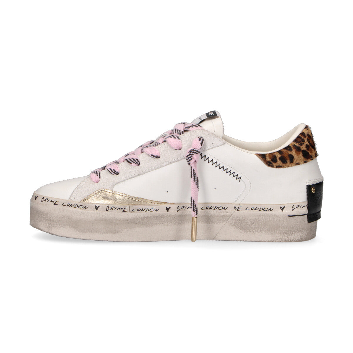 crime London sneaker Distressed bianca maculata