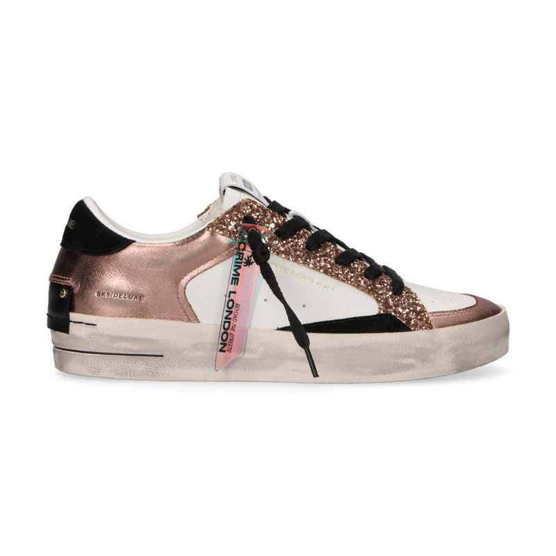 Crime London sneaker SK8 Deluxe glitter bronzo