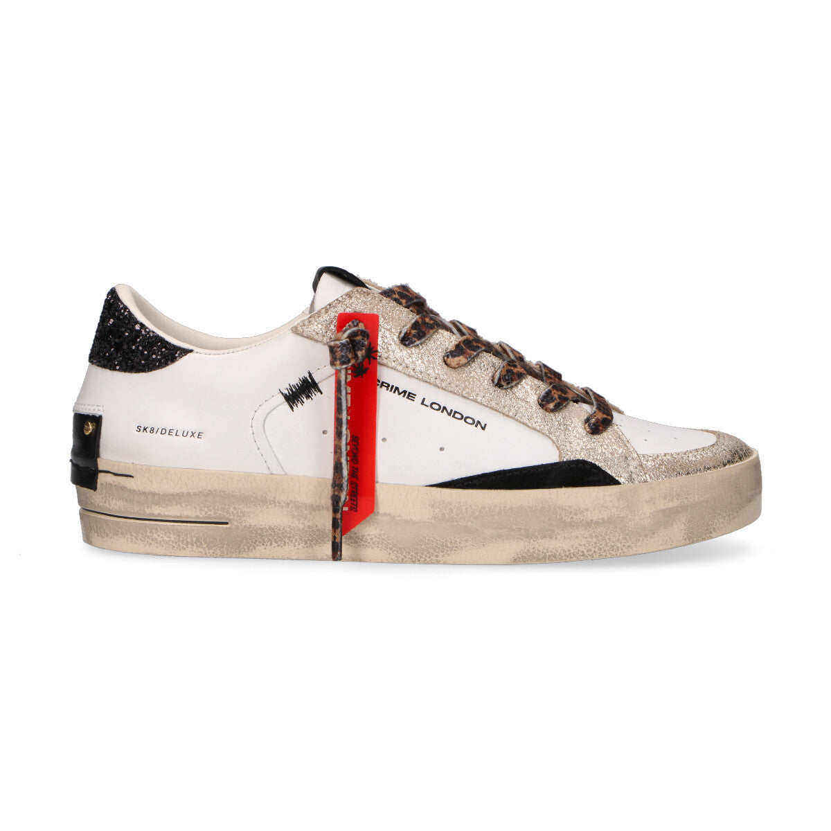 Crime London sneaker Sk8 Deluxe glitter neri