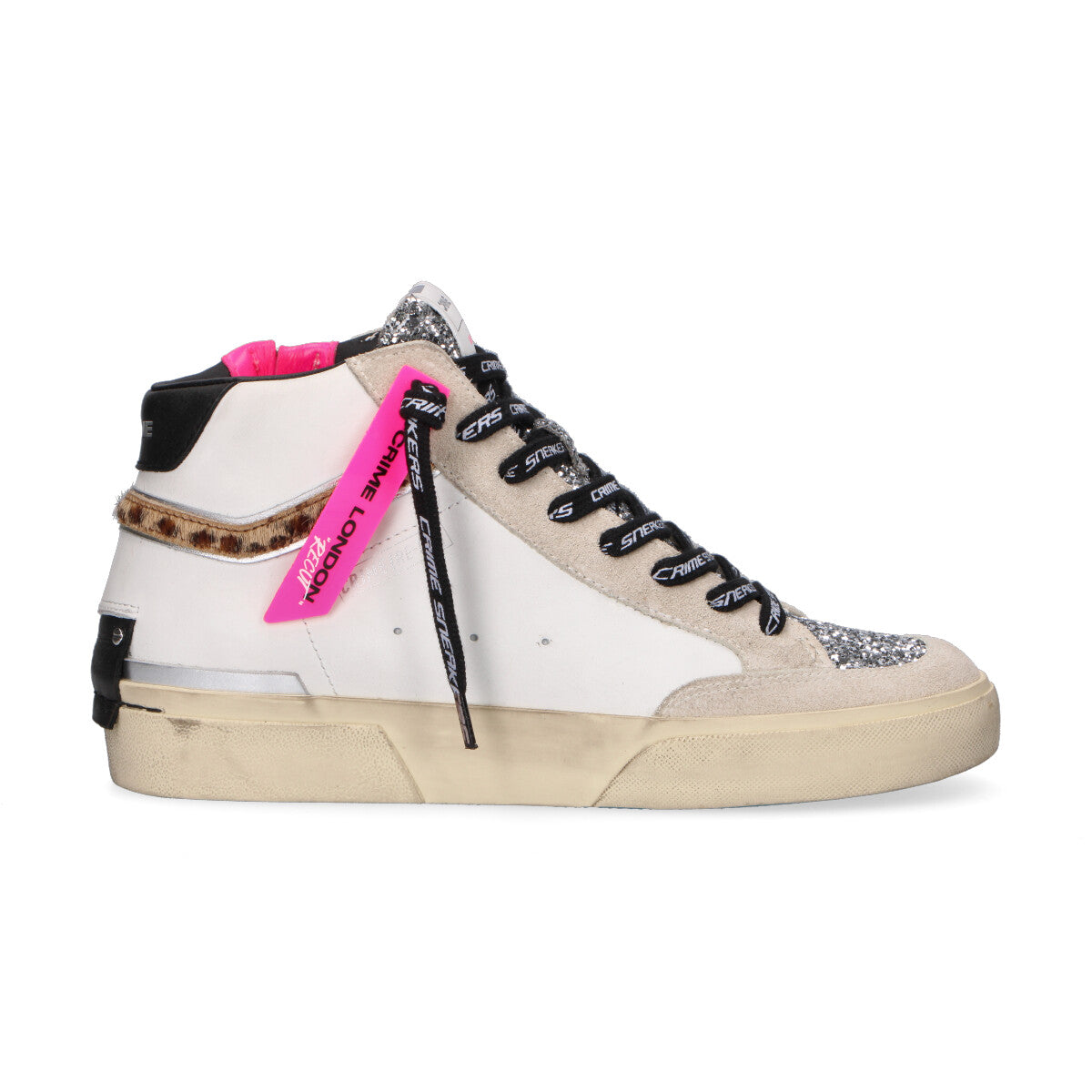 Crime London sneaker SK8 Recut High glitter
