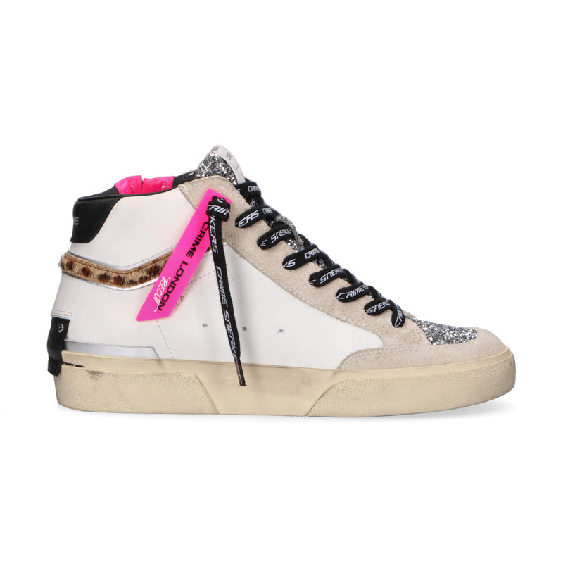 Crime London sneaker SK8 Recut High glitter