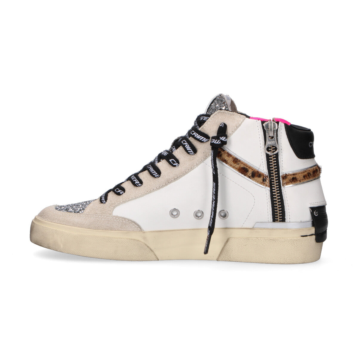 Crime London sneaker SK8 Recut High glitter