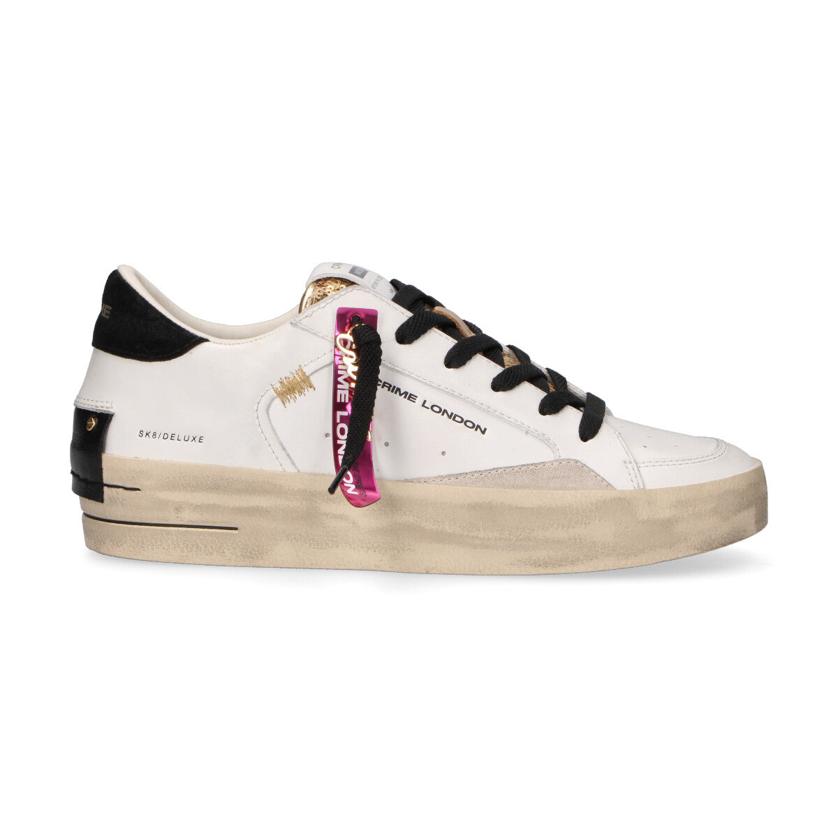 Crime London sneaker SK8 Deluxe Wed pelle bianca
