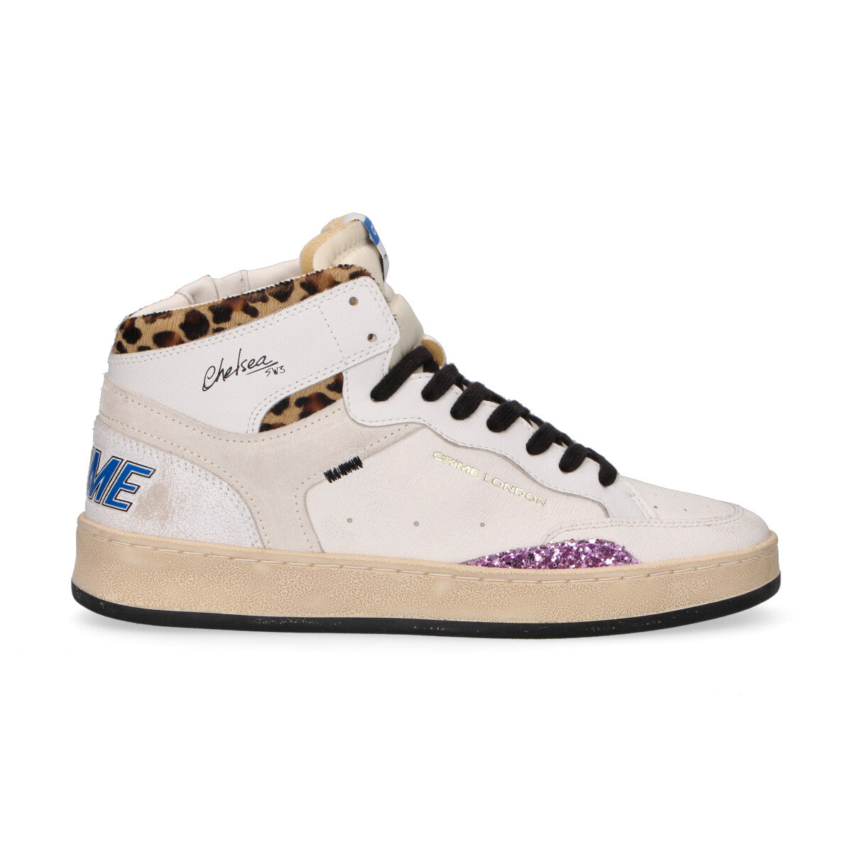 Crime London sneaker Chelsea Hi pelle bianca