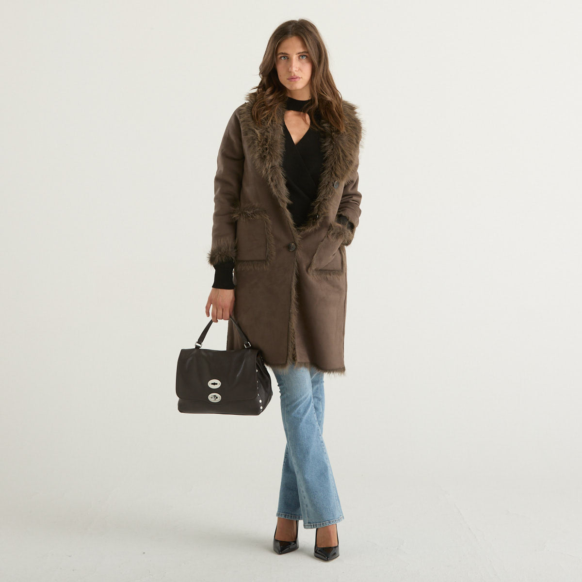 Blanche cappotto in eco montone reversibile tdm
