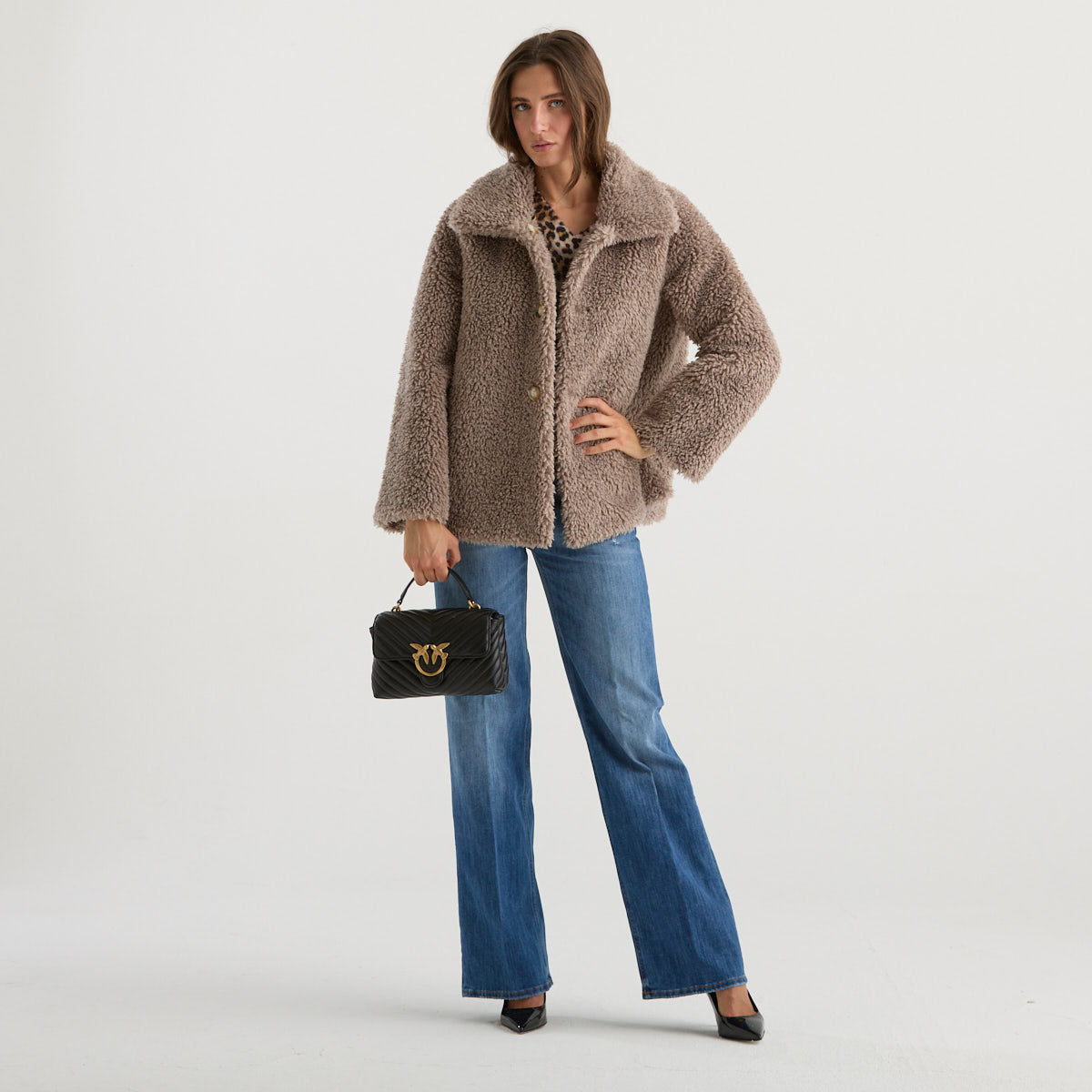 Blanche giacca teddy reversibile tortora