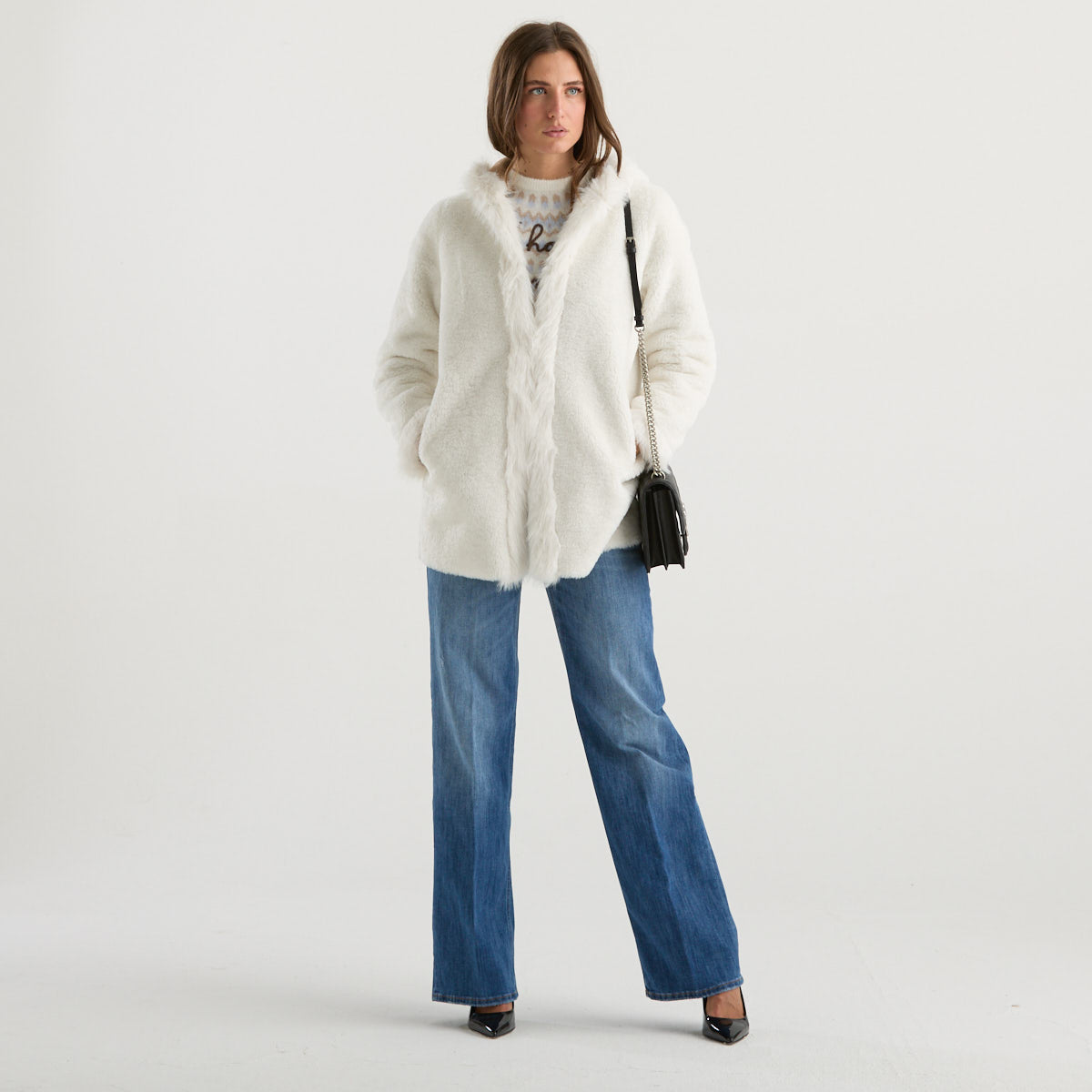 Blanche eco pelliccia reversibile bianca