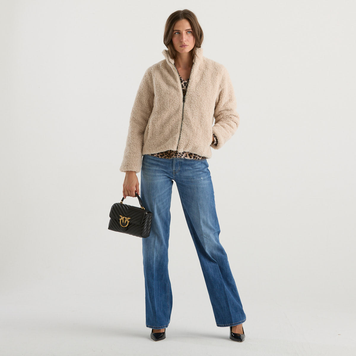 Blanche giubbino teddy reversibile beige