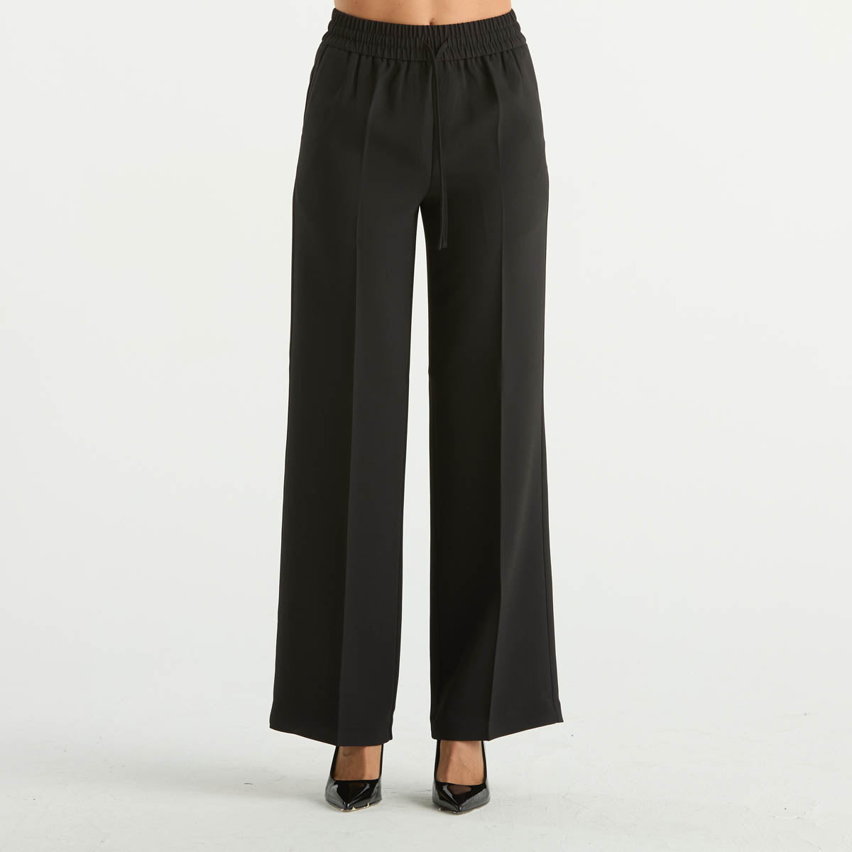 Twinset pantalone a palazzo in tessuto nero