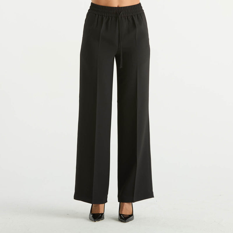 Twinset pantalone a palazzo in tessuto nero