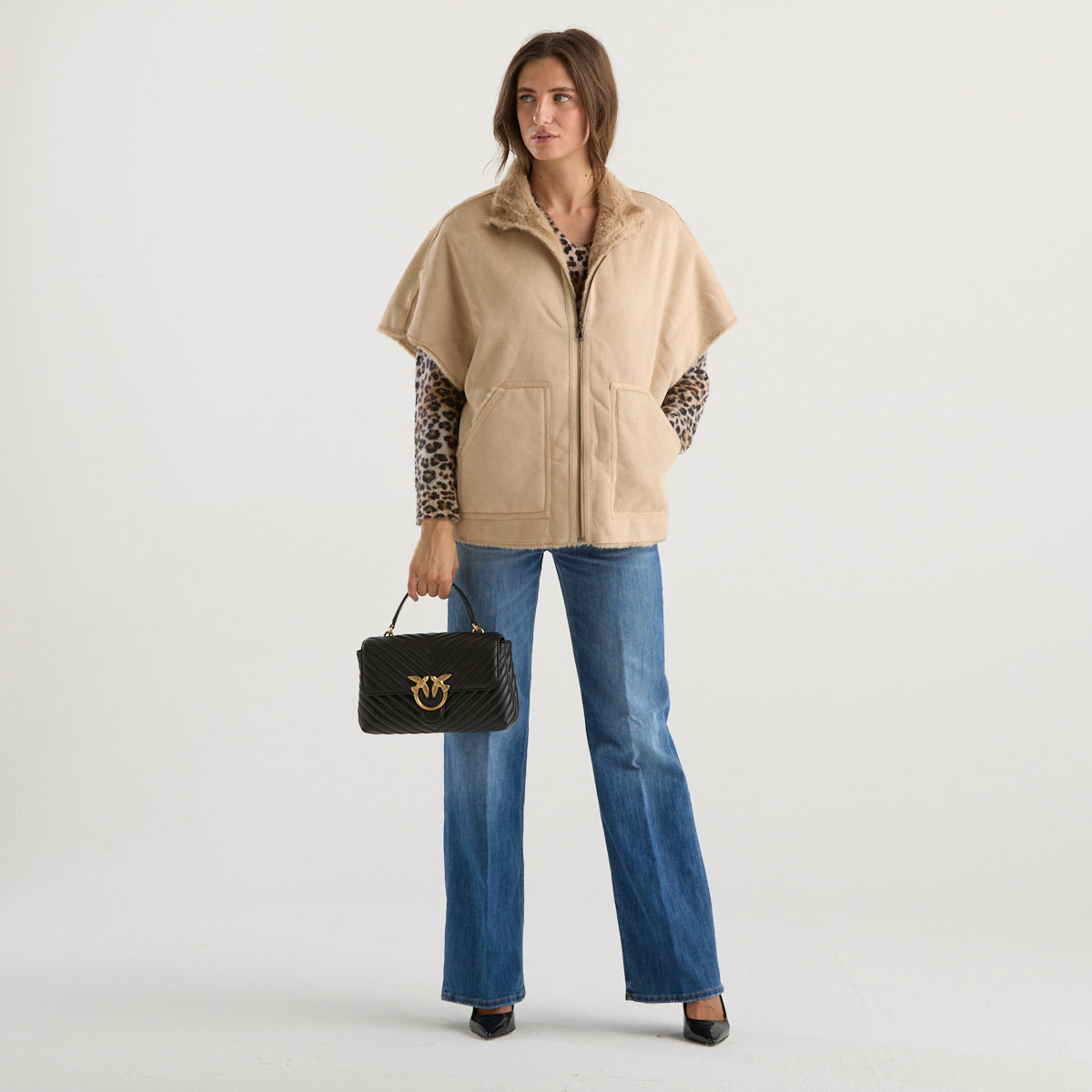 Blanche eco pelliccia smanicata reversibile