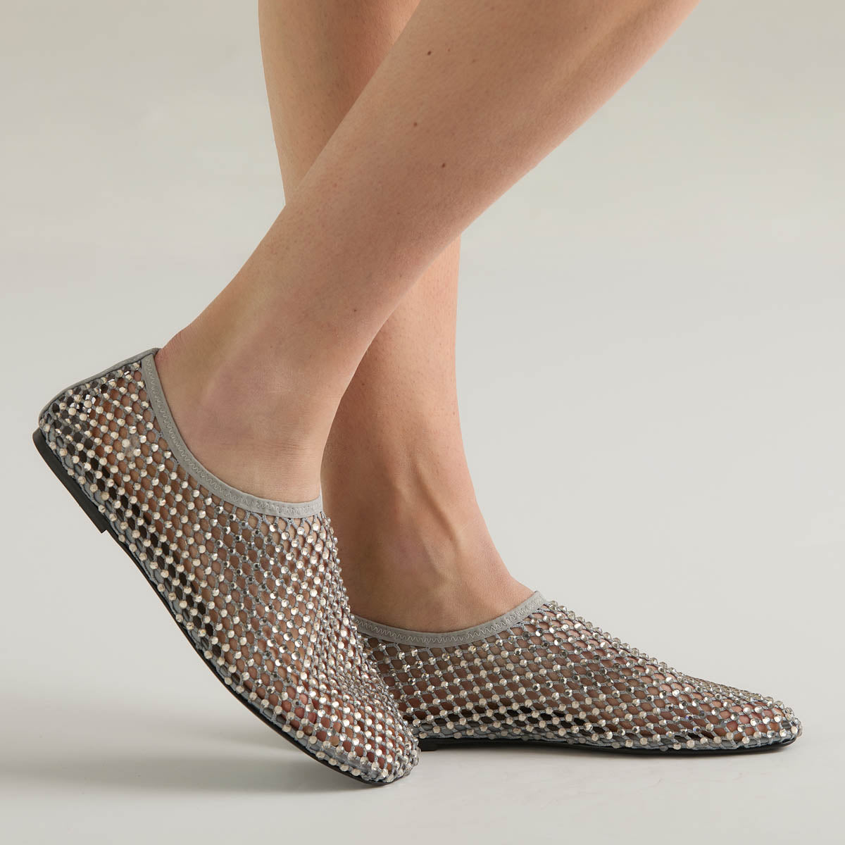 Strategia ballerina con strass argento