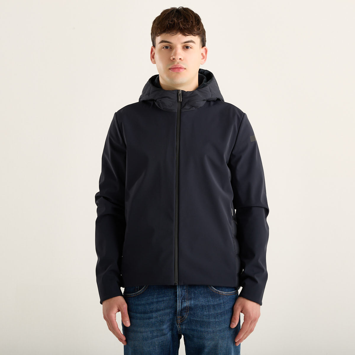 RRD giubbino con cappuccio in tessuto tecnico blu