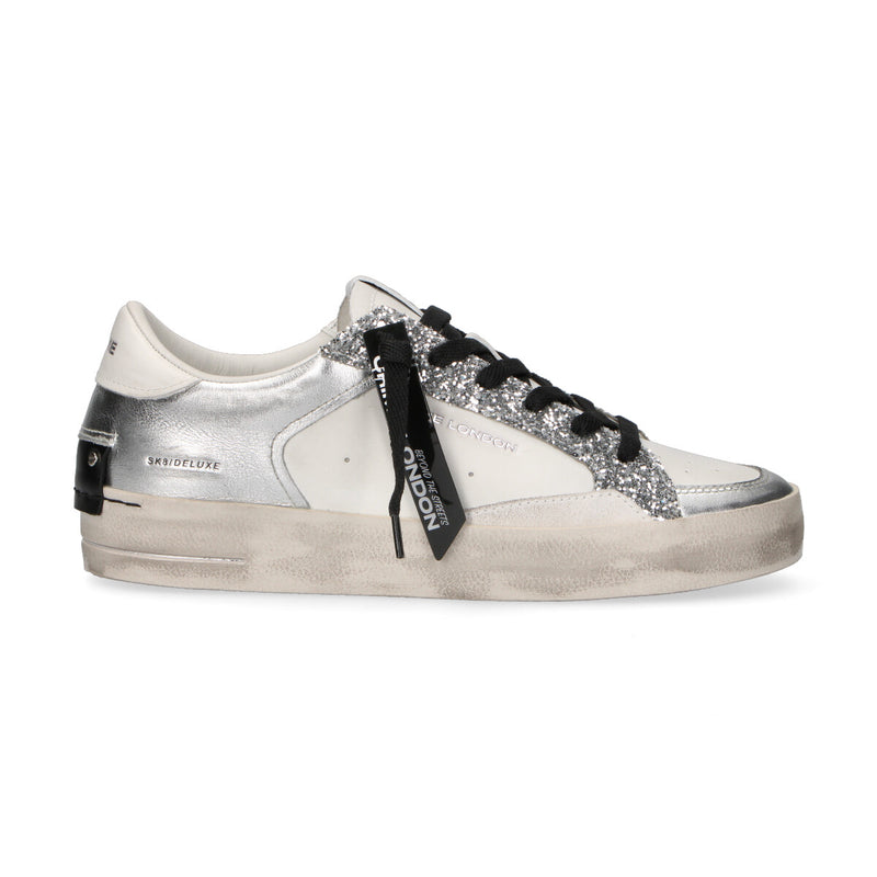 Crime London sneaker Sk8 Deluxe silver glam