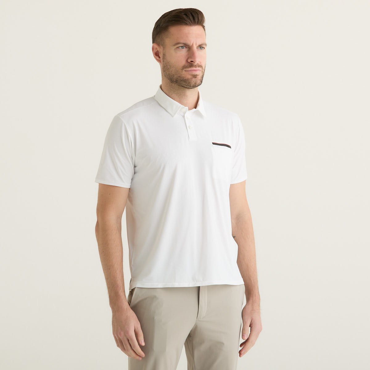 Rrd polo Oxford Pocket in tessuto bianca