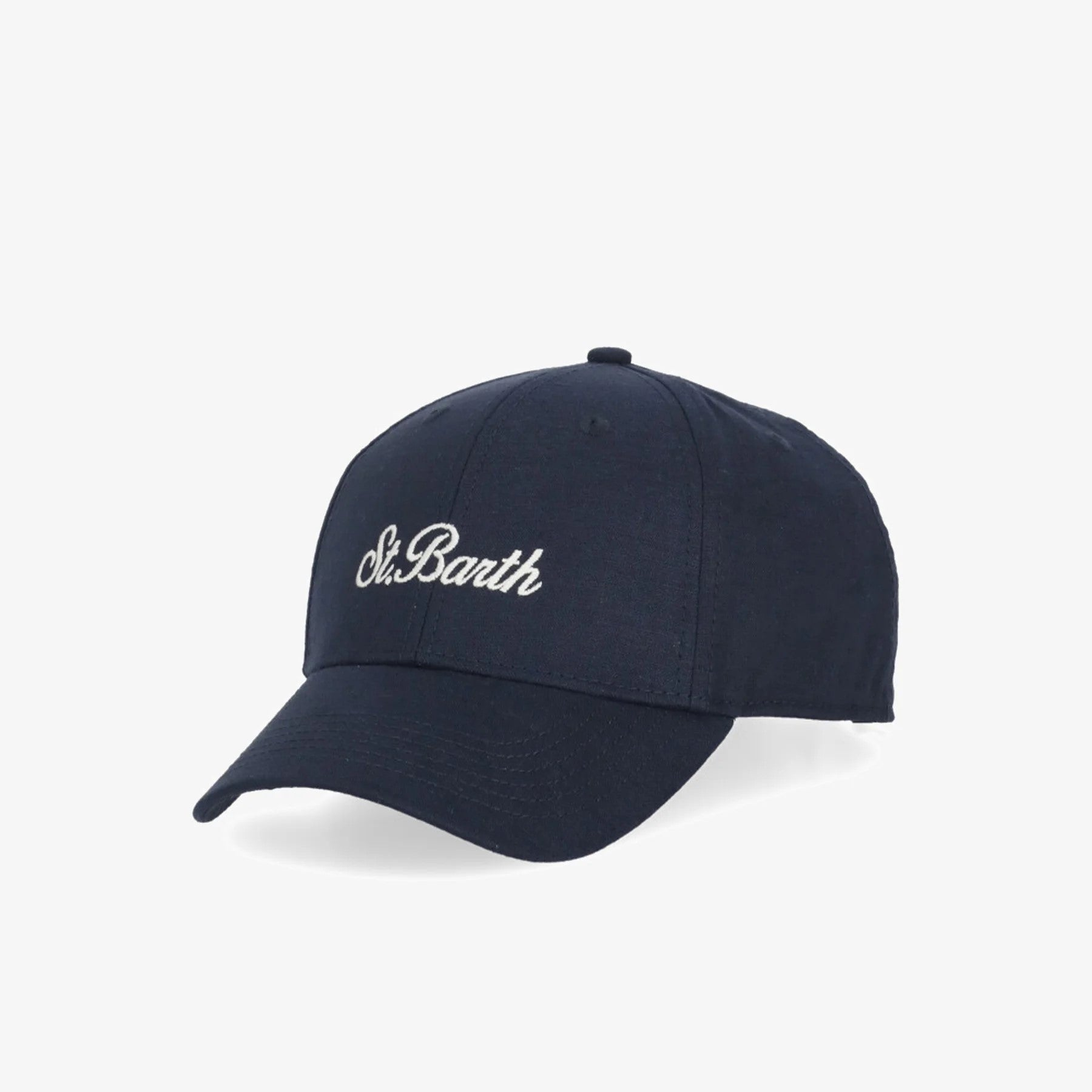Mc2 Saint Barth Cappellino Baseball con visiera in lino blu