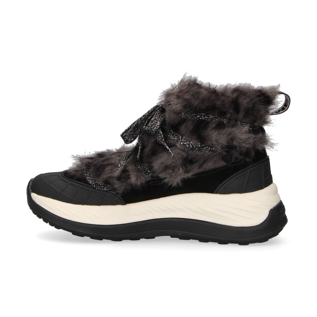 No Name sneaker Explo in pelliccia nera