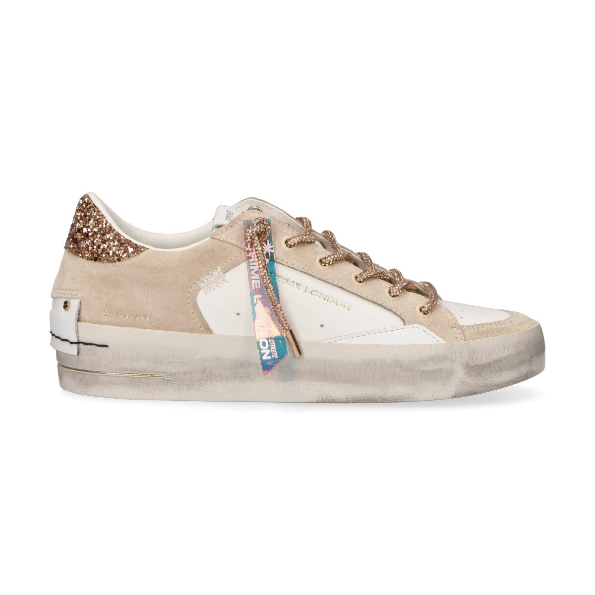 Crime London sneaker Sk8 Deluxe Wedge shining