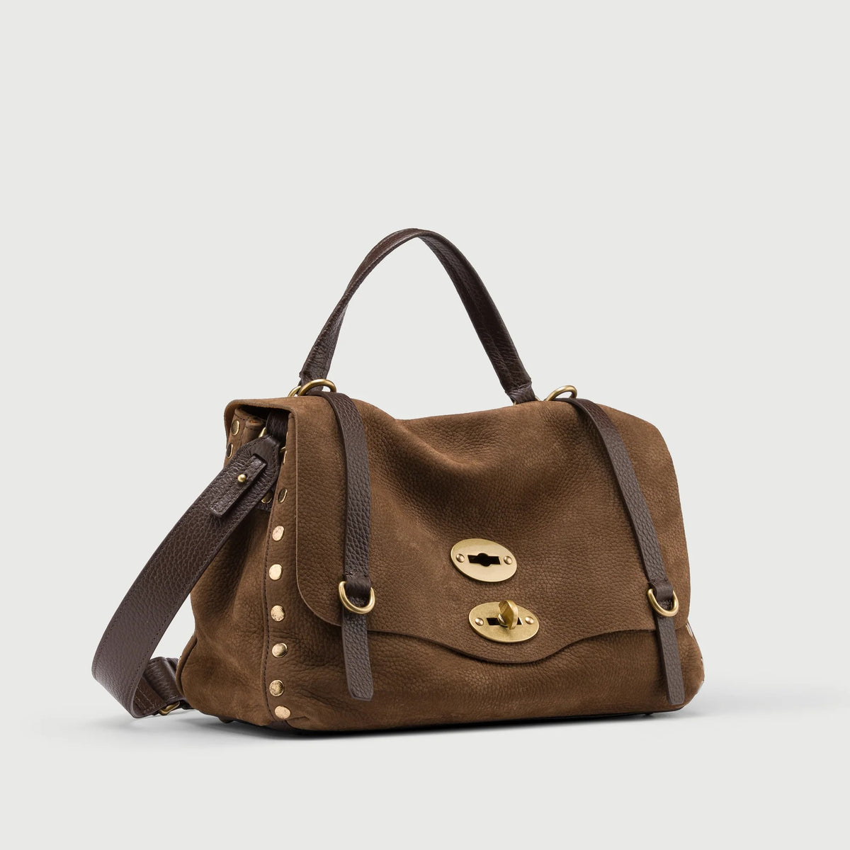 Zanellato borsa Postina Re Jones Nabuk Small Brown Tartufo di Norcia