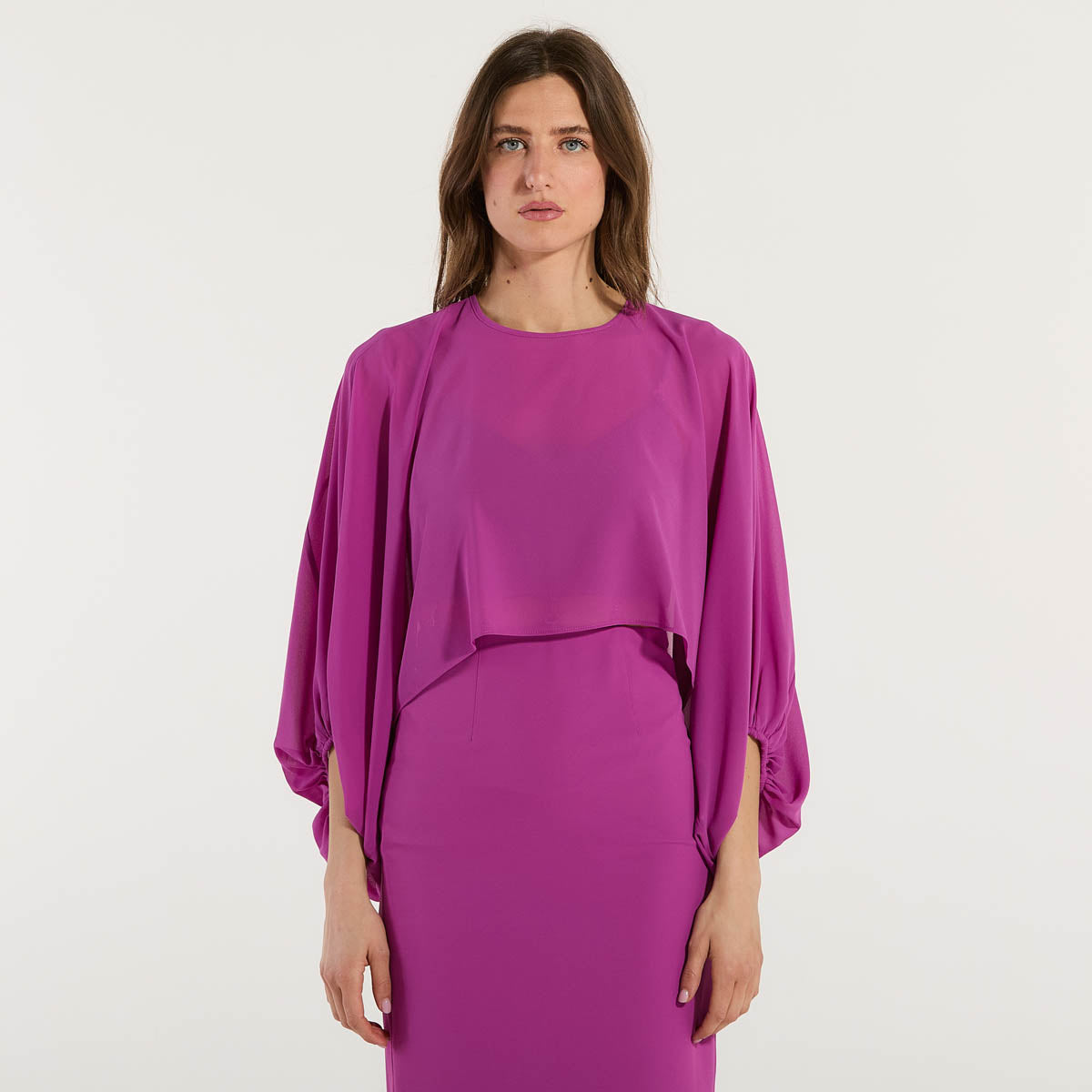 Patrizia Pepe casacca in georgette viola