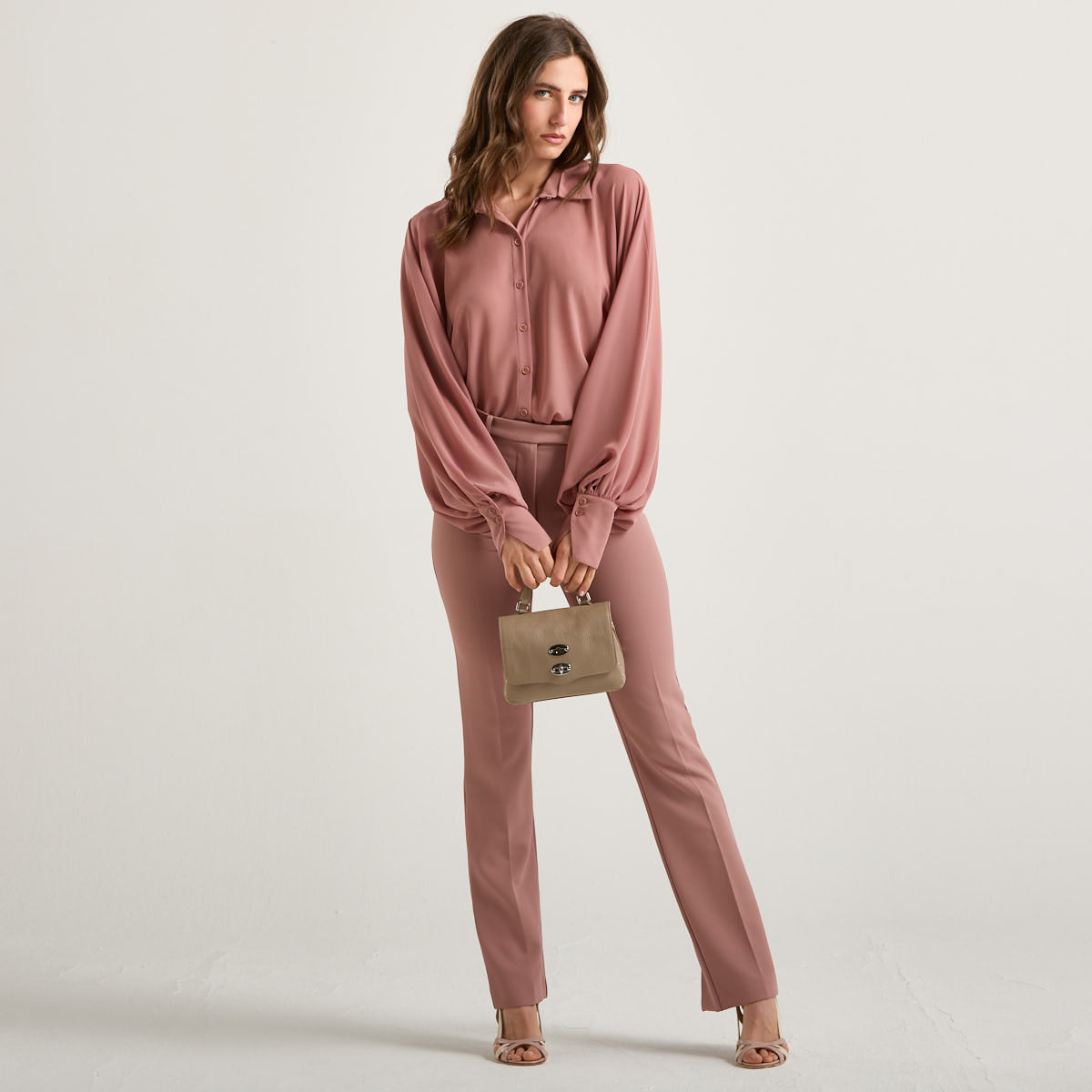 Patrizia Pepe camicia in tessuto rosa antico
