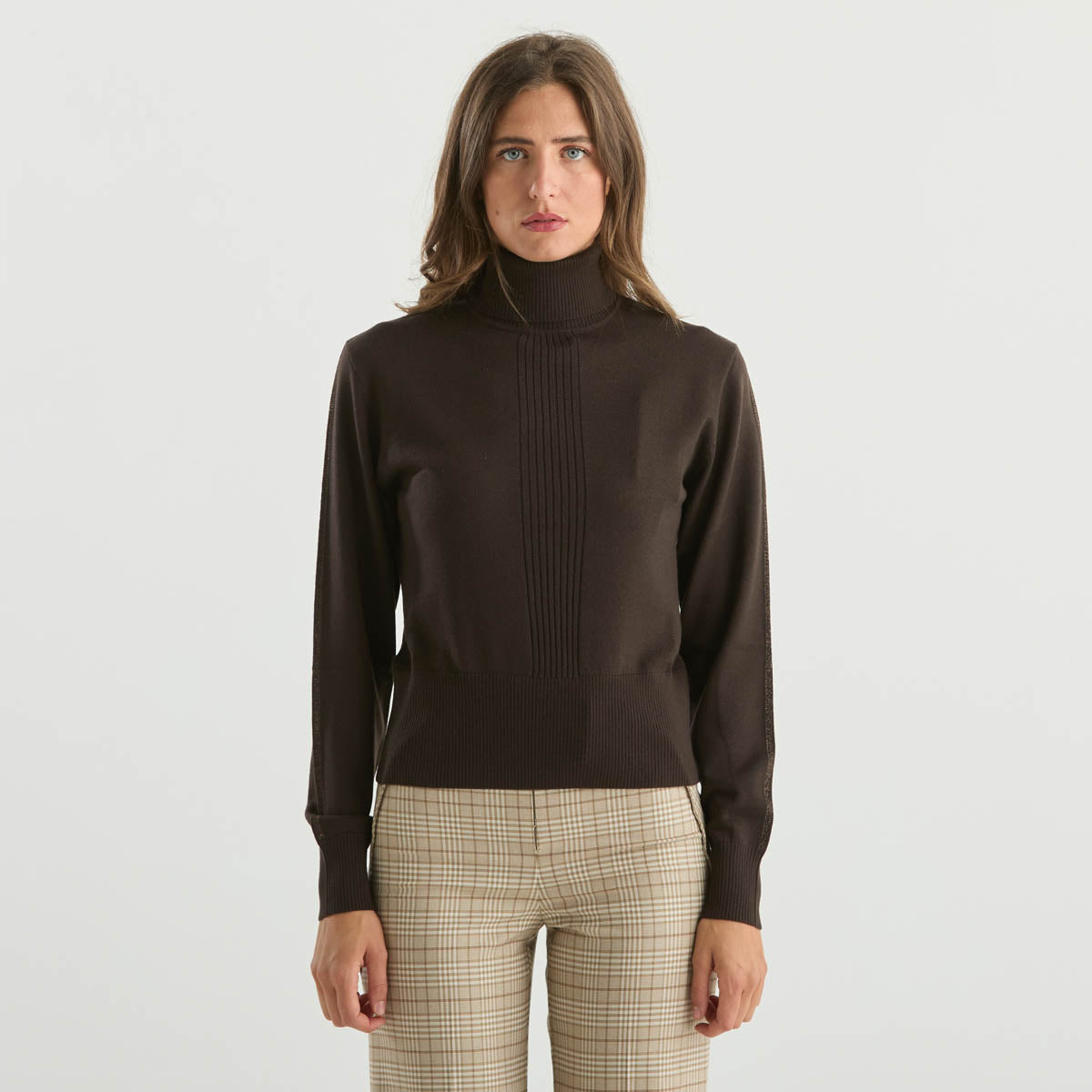 Patrizia Pepe dolcevita in tessuto marrone