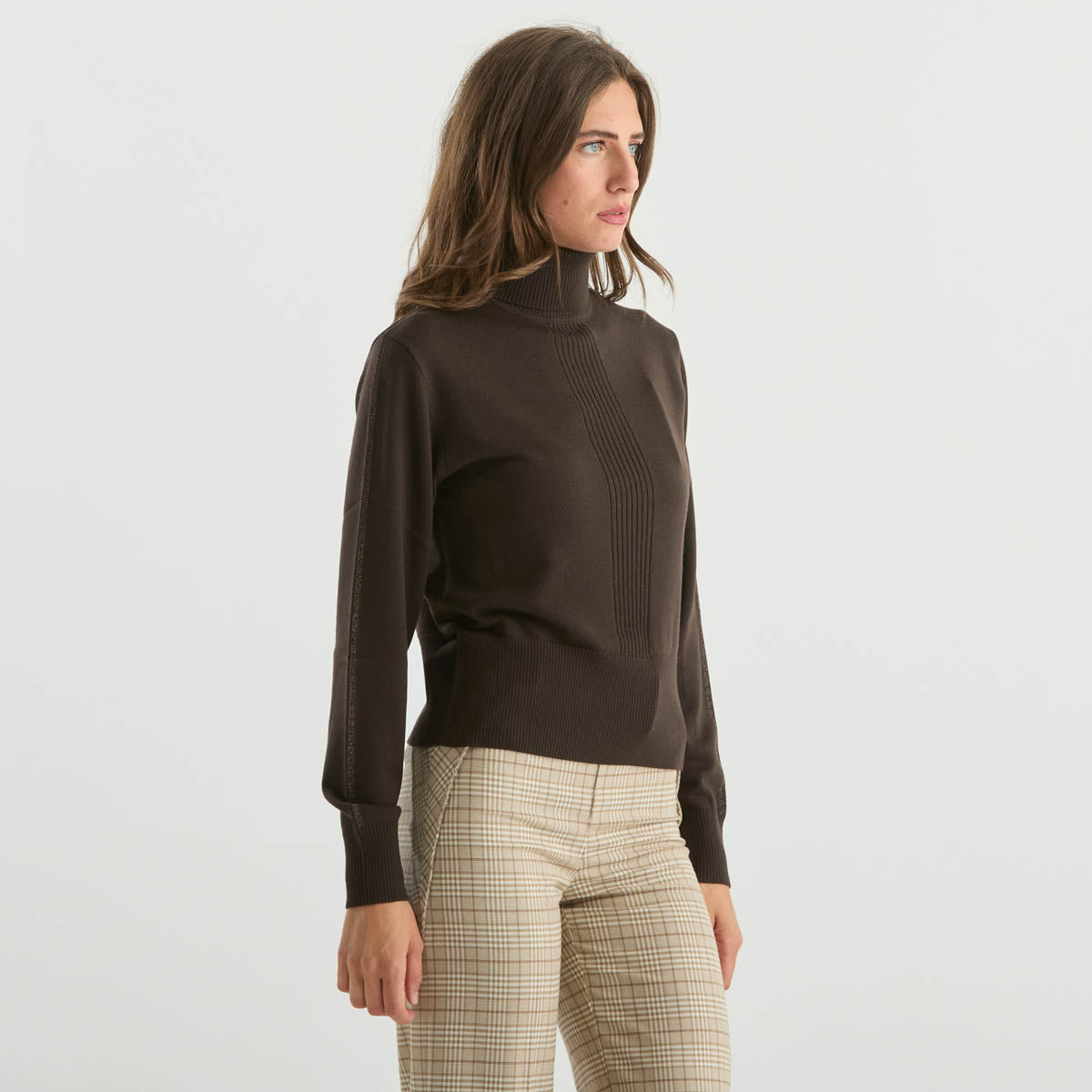 Patrizia Pepe dolcevita in tessuto marrone