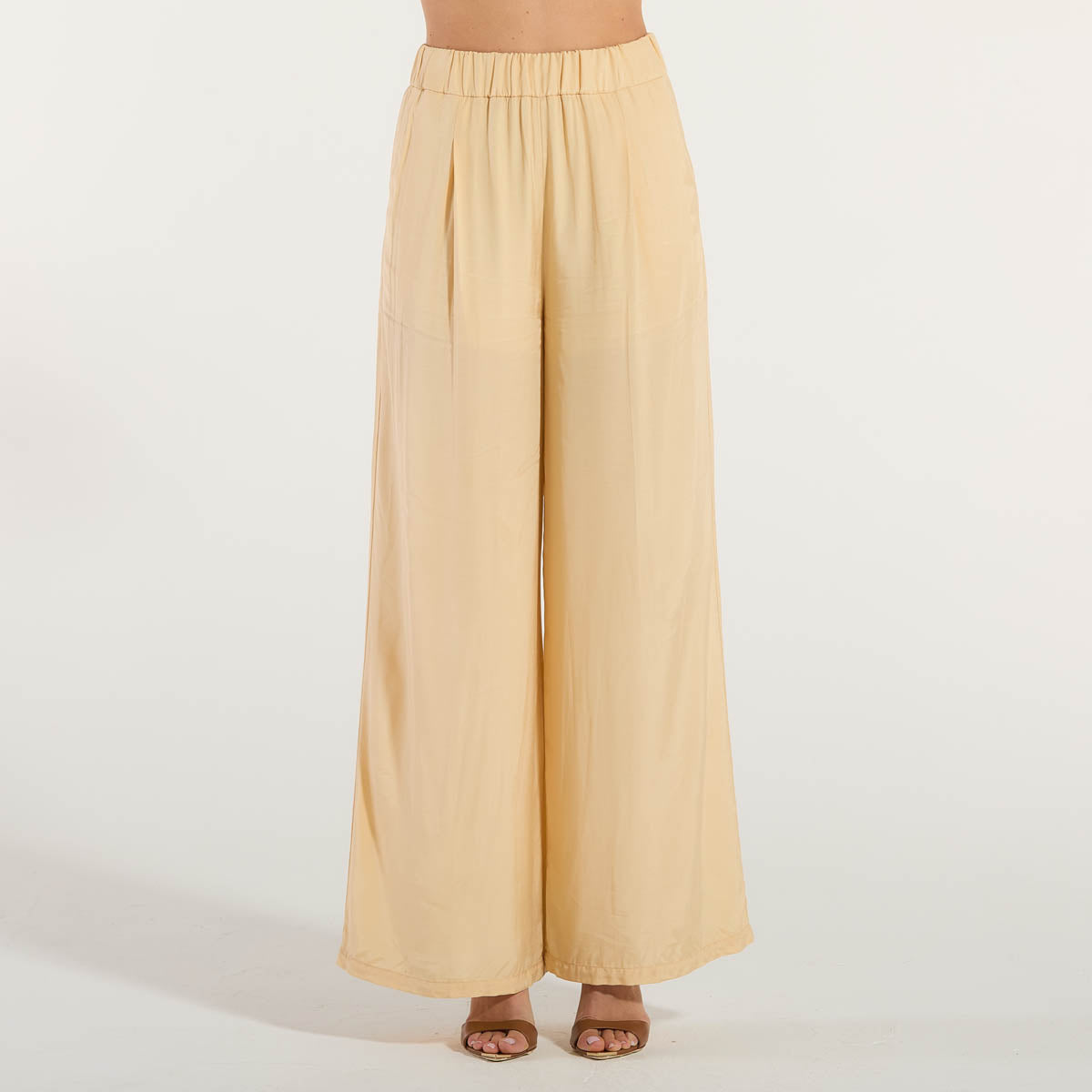 Patrizia Pepe pantalone a palazzo tessuto avorio